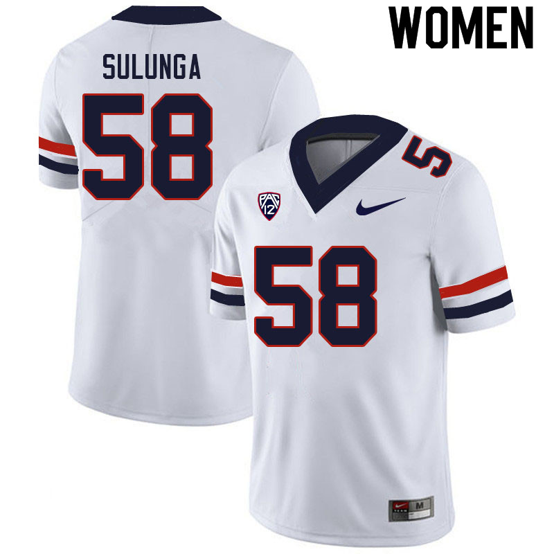 Women #58 Nahe Sulunga Arizona Wildcats College Football Jerseys Sale-White - Click Image to Close